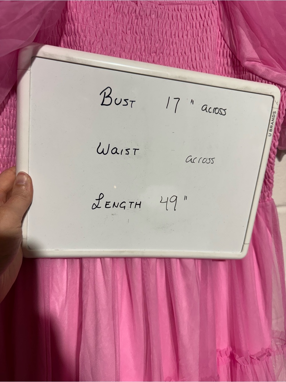 Baltic Born Liv Dress Size XL Pink Tulle Midi Smocked Baby Shower Gender Reveal - Picture 5 of 5